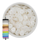 Pearlized White Rope Edge Silicone Spacer Beads 12x2mm (Package of 20)
