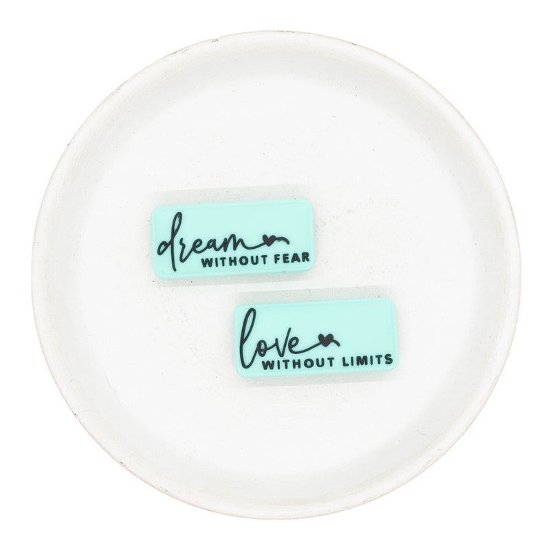 Dream Without Fear Silicone Focal Bead (Package of 2)