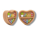3-D Heart Shaped Bookshelf Silicone Focal Bead 25x28x9mm (Package of 2)