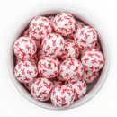Red Ribbon Print Beads 20mm (Package of 10)