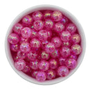 Hot Pink Iridescent Crackle Beads 12mm (Package of 20)