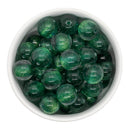Emerald Green Color Core Glitter Illusion Beads 16mm (Package of 10)