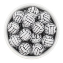 Clear Rhinestone on Volleyball Printed Beads 20mm (Package of 10)