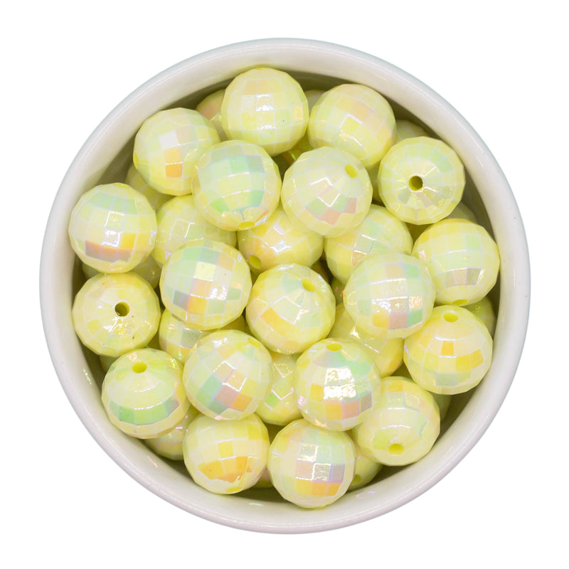 Lemon Iridescent Disco Beads 16mm (Package of 10)