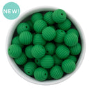 Kelly Green Solid Spiral 15mm Silicone Beads (Package of 10)
