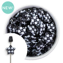 Black & White Argyle Star Bead 18x19mm (Package of 5)