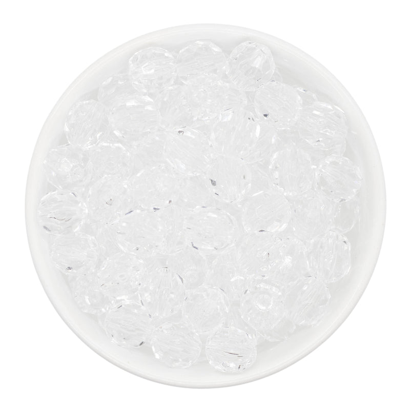 Clear Translucent Facet Beads 12mm (Package of 20)