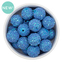 Deep Sky Blue Chunky Glitter Beads 20mm (Package of 10)