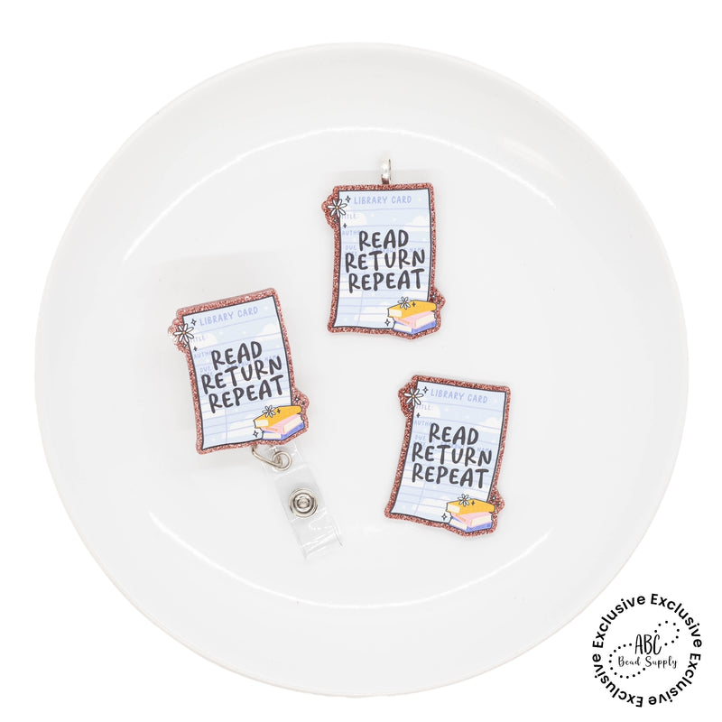 Read Return Repeat Library Card Acrylic Accent 49x36mm (Package of 1) - ABC Exclusive