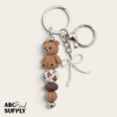 3-D Teddy Bear Silicone Focal Bead 28x22x16mm (Package of 2)