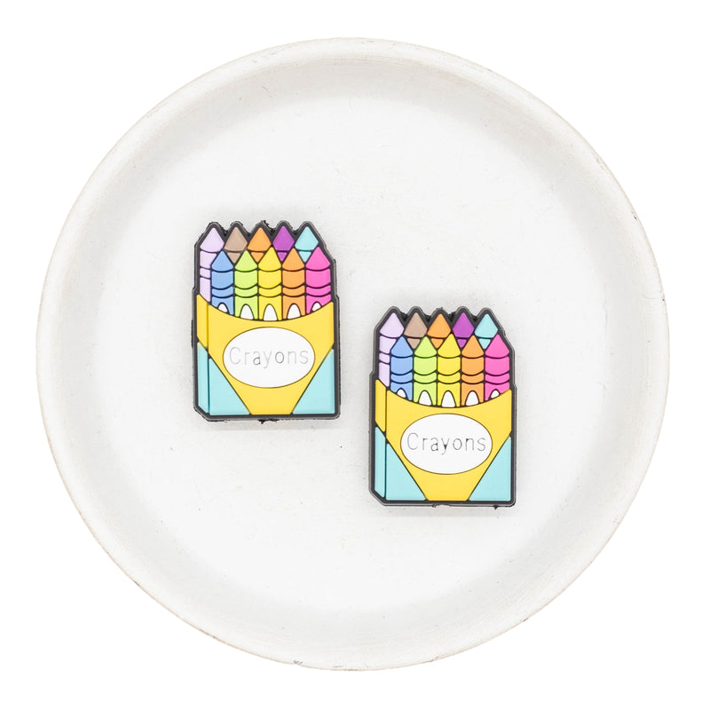 Aesthetic Crayon Box Silicone Focal Bead 33x24mm (Package of 2)