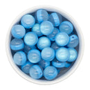 Azure Shimmery Stripe Beads 16mm (Package of 10)
