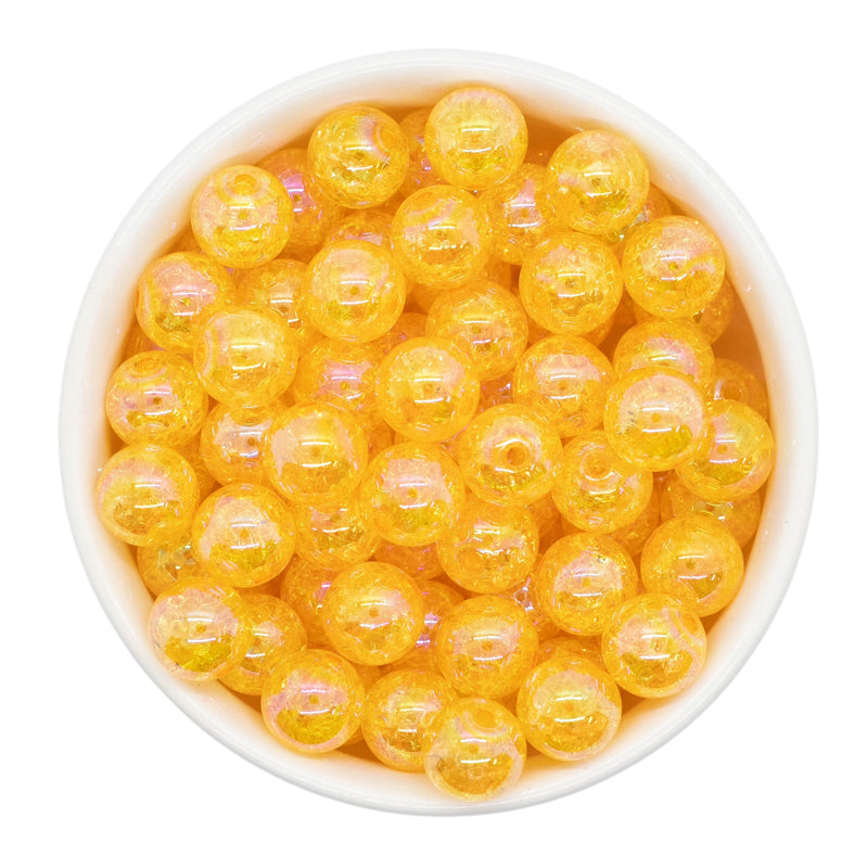 Honey Iridescent Crackle Beads 12mm (Package of 20)