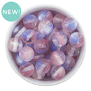 Transparent w/Double Color Glitter Light Pink and Powder Blue Beads 16mm (Package of 10)