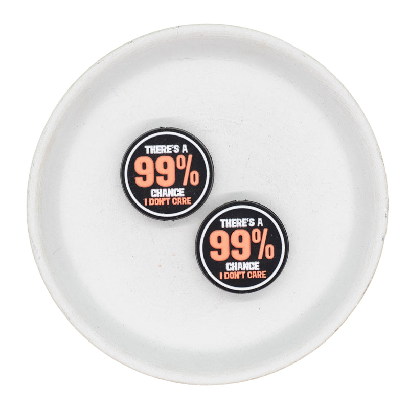 There's a 99% Change I Don't Care Silicone Focal Bead 26mm (Package of 2)