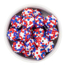 Red, White & Blue Opaque Confetti Rhinestone Beads 20mm (Package of 10)