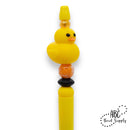 3-D Duck Silicone Focal Bead 22x27x26mm (Package of 2)