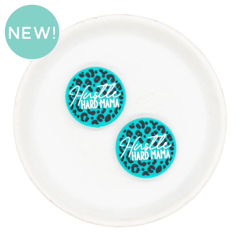 Hustle Hard Mama Silicone Focal Bead (Package of 2)