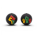 3-D Black History Silicone Focal Bead 17mm (Package of 2)
