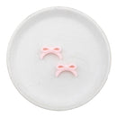 3-D Barely Pink Petite Bow Silicone Focal Bead 13x22mm (Package of 2)