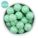 Green Scale Overlay Print Beads 20mm (Package of 10)