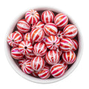 Iridescent Red Vertical Stripe Beads 16mm (Package of 10)