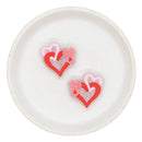 Hearts w/Bow Glitter Silicone Focal Bead 30mm (Package of 2)