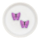 Purple Butterfly Glitter Silicone Focal Bead 25x29mm (Package of 2)