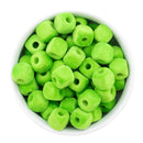 Lime Green Square Flocked/Fuzzy Large Hole Beads 12mm Square, 15mm Diagonal (Package of 20)