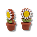 3-D Daisy in a Pot Silicone Focal Bead 30x15x14mm (Package of 2)