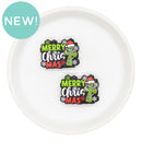 Merry Christ Mas Silicone Focal Bead 24x31mm (Package of 2)