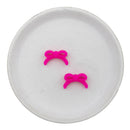 3-D Hot Pink Petite Bow Silicone Focal Bead 13x22mm (Package of 2)