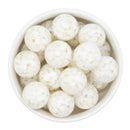 Clear and White Resin Confetti Beads 20mm (Package of 10)