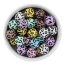 Black Leopard Print on Pastels Variety Pack Beads 16mm (Package of 10)