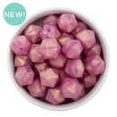 Mauve Pearlized Hexagon Silicone Beads 16mm - Point Top (Package of 5)