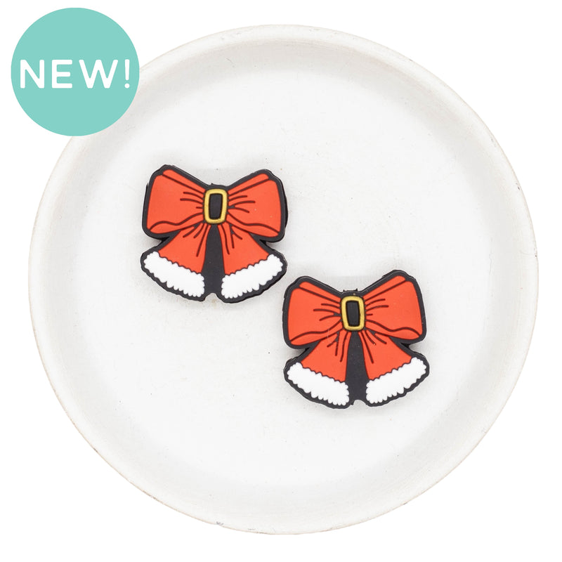 Christmas Santa Bow Silicone Focal Bead 27x30mm (Package of 2)