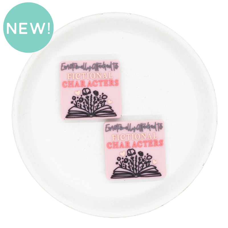 Emotionally Attached to Fictional Characters Silicone Focal Bead 30mm (Package of 2)