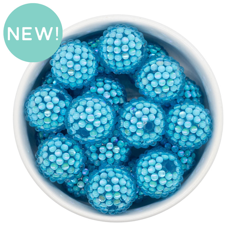 Azure Pebbled Illusion Rhinestone Beads 20mm (Package of 5)