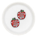 Teach Love Inspire Polka Dot Apple Glow in the Dark Silicone Focal Bead 30x26mm (Package of 2)