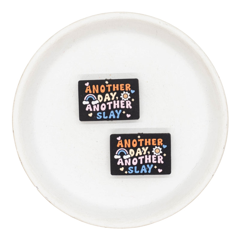 Another Day, Another Slay Silicone Focal Bead 30x20mm (Package of 2)
