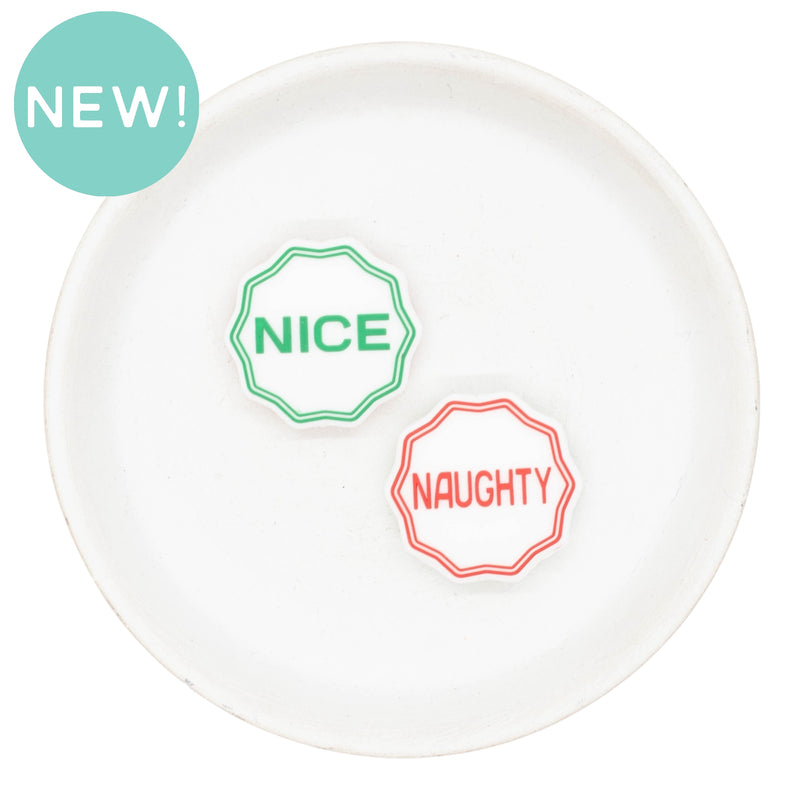 Naughty/Nice Flip Silicone Focal Bead 28x29mm (Package of 2)