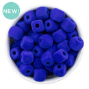 Royal Blue Square Flocked/Fuzzy Large Hole Beads 12mm Square, 15mm Diagonal (Package of 20)