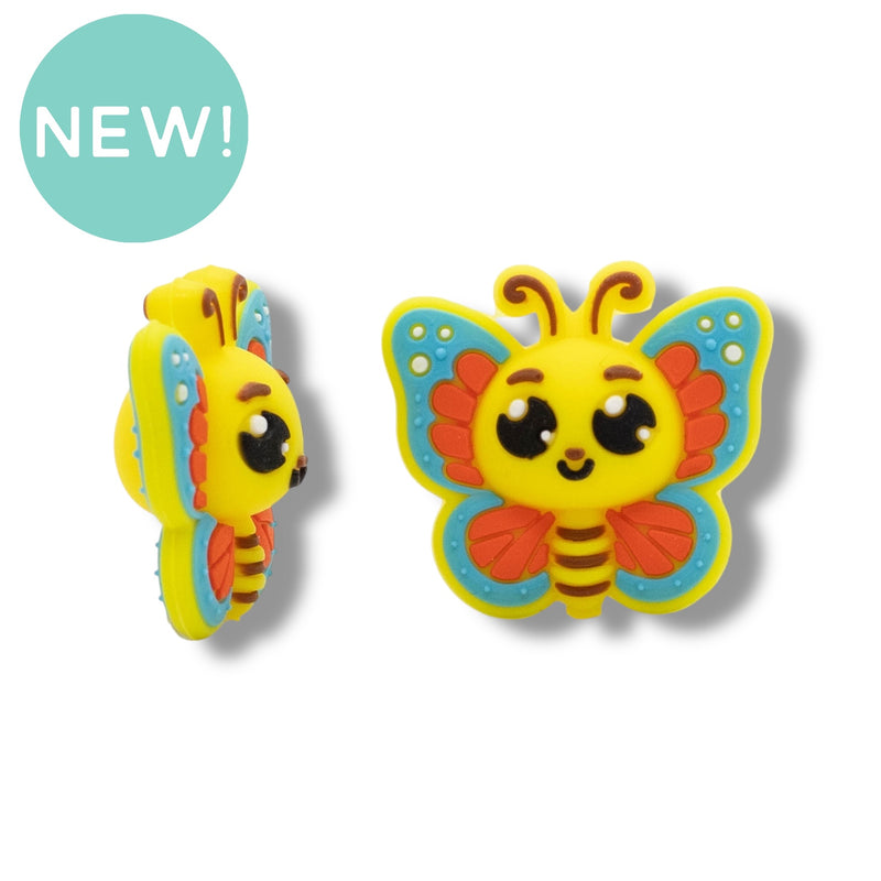 3-D Butterfly Silicone Focal Bead 27x30x14mm (Package of 2)