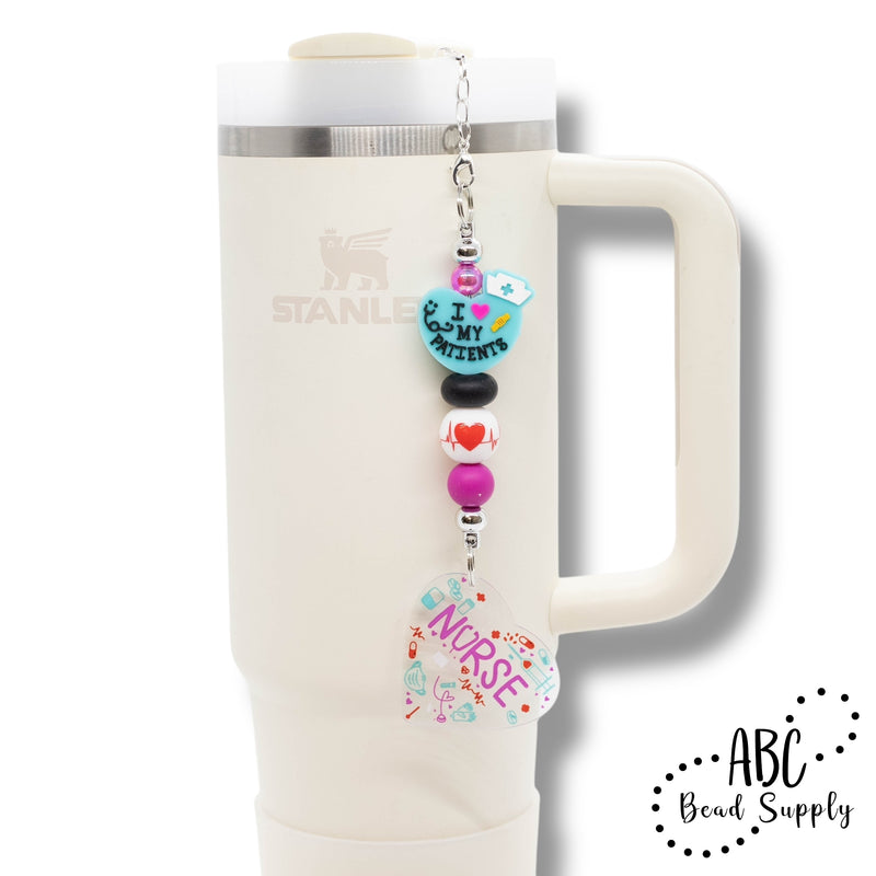 Heartbeat Printed Silicone Beads 15mm