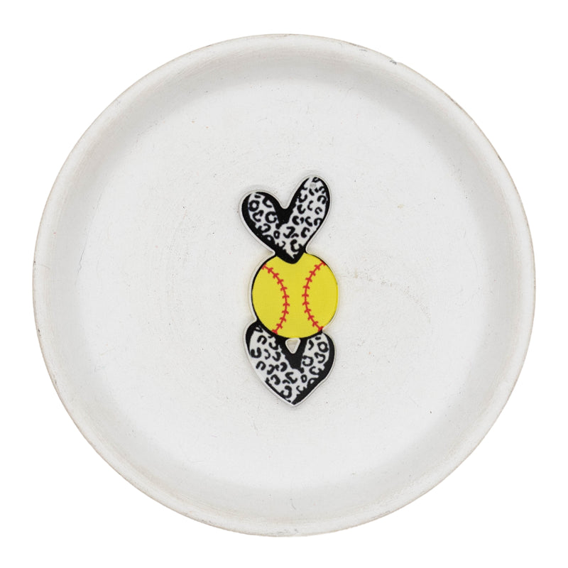 Softball Love Acrylic Accent w/Hole 50x21mm (Package of 1)
