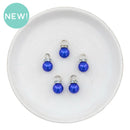 Royal Blue Faux Pearl Bauble Charm 17x10mm (Package of 5)