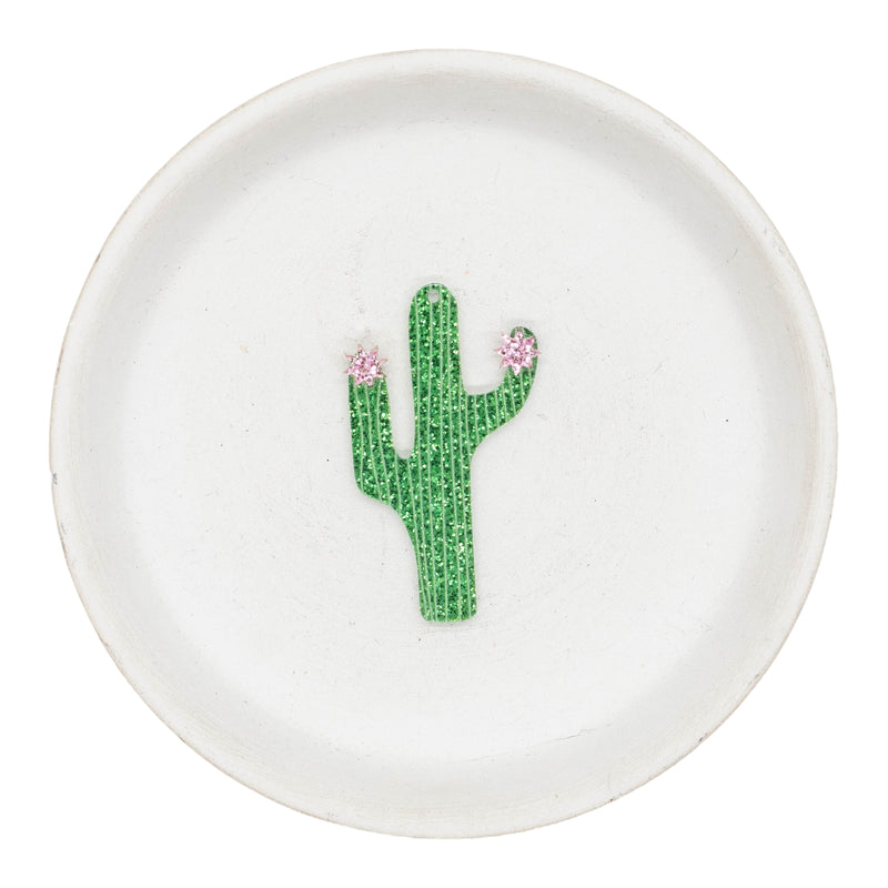 Cactus w/Flower Acrylic Accent w/Hole 46x26mm (Package of 1)