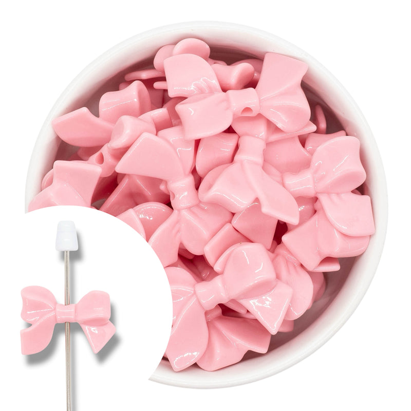 Light Pink Bow Bead 33x25mm (Package of 5)