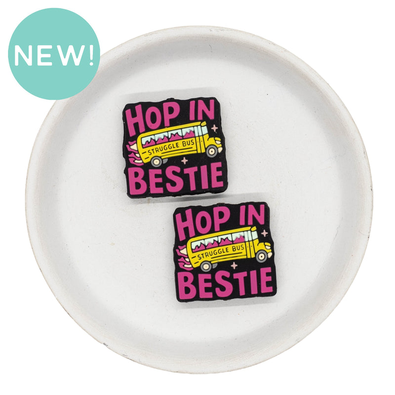 Struggle Bus - Hop in Bestie Silicone Focal Bead 29x30mm (Package of 2)