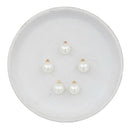 Linen Faux Pearl Bauble Charm w/Gold Hardware 10mm (Package of 5)